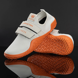 劳拉之星0068深蹲鞋硬拉鞋健身室内健身综合训练鞋男女举重赤足透气防滑 白橘【建议拍大一码】 43