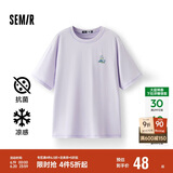 森马（Semir）【多彩凉感T】短袖t恤女夏中长款宽松舒适刺绣上衣109324100007