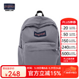 JANSPORT杰斯伯书包轻便双肩包男女26L旅行包简约背包电脑包学生校园 4QUE7H6雾灰-侧袋+隔层
