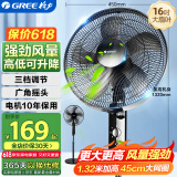 格力（GREE）电风扇家用节能落地扇学生立式大风量客厅宿舍机械五叶扇FD-4012-WG黑