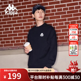 卡帕（Kappa）套头衫情侣男女宽松运动卫衣休闲圆领外套休闲上衣长袖K0CZ2WT93V 黑色-990 L