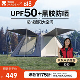牧高笛（MOBIGARDEN）零动155自动帐篷 户外露营防晒大门厅帐篷黑胶 NX24561044 大象灰