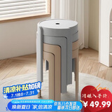 忆琳居凳子塑料凳子家用可叠放塑料凳板凳椅子防滑凳子餐凳风车凳4把装
