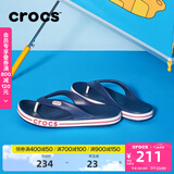 卡骆驰crocs贝雅卡骆班运动拖鞋男鞋女鞋居家夹脚平底人字拖鞋|205393 深蓝/辣椒红-4CC 43 (270mm)