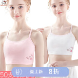 Hello Kitty女童背心吊带棉儿童发育期内衣夏季薄款小女孩透气网眼内穿打底 A款 2件装 背部网眼 粉白组 2062 140 适合125-135cm