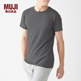 无印良品（MUJI）男式 使用了棉的冬季内衣 圆领短袖T恤 69AA450 秋衣保暖衣打底衫 炭灰色 XS