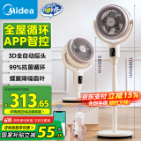 美的（Midea）【抗菌净化】空气循环扇家用电风扇直流变频低噪遥控风扇台立式3D摇头定时落地扇电扇GDG24TZR
