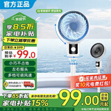 小米白【2025新款】空气循环扇家用电风扇静音立式落地风扇制冷空调卧室桌面台扇轻音宿舍床头智能遥控 黑色机械款扁头自动(摇头)