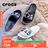 crocs卡骆驰一字拖贝雅卡骆班凉拖 情侣款运动休闲拖鞋|205392 黑色/白色-066 37 /38(230mm)