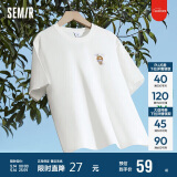 森马（Semir）【多彩凉感T】短袖t恤女夏中长款宽松舒适刺绣上衣109324100007