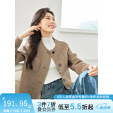 梵希蔓毛呢短外套女2024新款秋冬小个子御寒保暖羊毛混纺呢子大衣 50658 深咖啡色 M