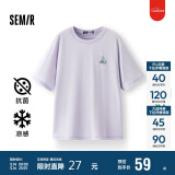 森马（Semir）【多彩凉感T】短袖t恤女夏中长款宽松舒适刺绣上衣109324100007