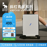 爱华仕斜杠青年行李箱大容量女拉杆箱24英寸大学生旅行箱耐用托运箱男白