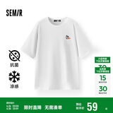 森马（Semir）【多彩凉感T】短袖t恤女夏中长款宽松舒适刺绣上衣109324100007