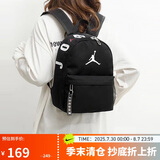 Jordan男女乔丹 聚酯纤维 书包背包 经典大Logo双肩包DV5304-010黑 均码