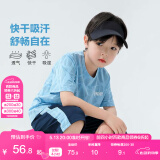 左西男童夏装套装2025新款夏季儿童短袖速干运动服男孩衣服 蓝色 150