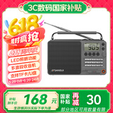 山水M36全频收音机老人老年人充电插卡迷你蓝牙音箱便携随身听FM调频广播音响音箱音乐播放器 灰色