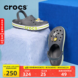 crocs卡骆驰洞洞鞋贝雅卡骆班轻便耐磨一脚蹬休闲鞋|205089 石板灰/青柠绿-0GX 41 /42(260mm)