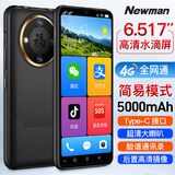 纽曼三防纯净版系统手机5000毫安长续航大屏老年机超长待机户外备用百元大字大声双卡双待  黑色 8核+64GB