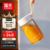富光清然玻璃杯 高硼硅玻璃水杯子 女生便携牛奶咖啡刻度茶杯330ml