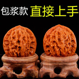 沐玛文玩核桃狮子头手把件四座楼古玩麒麟官帽手玩盘520送礼物 包浆42MM左右随缘+高级工具
