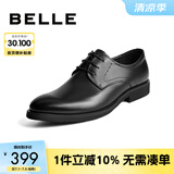 百丽布洛克正装皮鞋男鞋增高大码德比鞋商务皮鞋10822CM8 黑色-绒里 40 (250mm)