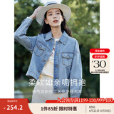 茵曼（INMAN）章若楠同款复古休闲女装短款牛仔外套2025年春季新款长袖上衣 牛仔蓝-18518171【好评返现】 S