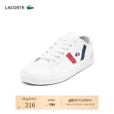 LACOSTE法国鳄鱼女鞋法式条纹平底运动板鞋|39CFA0046 407/白色/深蓝/红色 36
