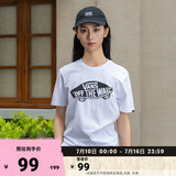VANS范斯官方 男女情侣短袖T恤夏季滑板LOGO经典款白黑出游好物 白色 M