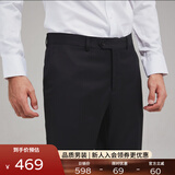 FULL MONTY进口澳洲羊毛西裤男轻商务休闲裤修身西服裤子西装裤 黑色1206 33