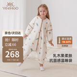英氏（YEEHOO）儿童睡袋5A抗菌纯棉宝宝四季通用分腿睡袋防踢被 悠然秋日*XL码