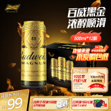 百威黑金啤酒500ml*12听整箱装烈性拉格焦香醇厚春日出游