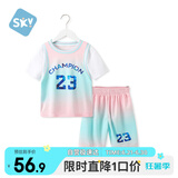 舒贝怡儿童篮球服夏季速干衣男女中大童童运动短袖套装透气训练服粉130