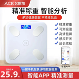 艾斯凯体重秤家用体重秤精准电子秤智能体脂秤减肥专用充电子称重计 送父母长辈父亲节礼物 【APP体脂秤-充电款】手机互联+多项健康检测