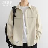 JEEP SPIRIT吉普长袖衬衫男春季休闲外套男宽松百搭长袖衬衣潮男上衣男装