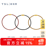 谢瑞麟（TSL）520礼物不锈钢扣手绳可穿珠转运珠编织绳多色可选62302-62304礼物 62302-红色手绳 18cm