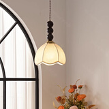 中古风床头玄关小吊线灯卧室餐厅一对法式复古2025款吧台中山灯具 黑木纹色三色【五年质保】