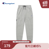 Champion冠军直筒裤男24新款新款美式运动男士小C口袋休闲长裤束脚裤卫裤 浅灰色 L