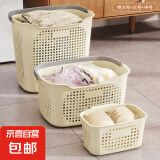 京东物流 脏衣篓家用脏衣服收纳筐脏衣篮浴室洗衣篮神器收纳筐 奶油黄 小号【长22.5宽16高12CM】