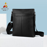 稻草人男士单肩斜挎真头层牛皮通勤休闲挂包商务时尚出差轻便大容量