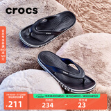 crocs卡骆驰贝雅卡骆班运动拖鞋男鞋女鞋居家夹脚平底人字拖鞋|205393 黑色/白色-066 43 (270mm)