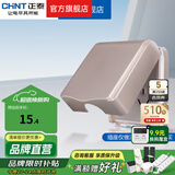 正泰（CHNT）防水盒防溅盒 86型暗装防水开关插座面板 卫生间塑料防水壳 86型香槟色