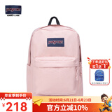 JANSPORT杰斯伯书包轻便双肩包男女旅行包简约背包电脑包学生校园 4QUT7N8蜜蜡粉-侧边袋