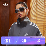 adidas情侣款复古风梭织立领夹克外套男女阿迪达斯官方三叶草 深灰 XL
