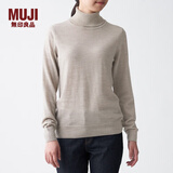 无印良品 MUJI 女式  天竺 高领毛衣 女款黑色长袖针织衫秋冬毛衫BAG05A0A 燕麦色 XL