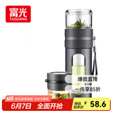 富光玻璃杯 高硼硅泡茶杯子 茶水分离杯 商务办公便携塑玻水杯男女士