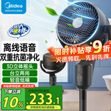 美的（Midea）电风扇 空气循环扇家用立式遥控落地扇涡轮换气扇循环对流3D摇头电扇轻音低噪大风力节能空调伴侣 GAI24PA【离线语音 双重抗菌】