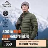 伯希和（Pelliot）【经典2.0】排骨羽绒服男女800蓬鹅绒轻薄冲锋衣内胆冬季棉衣外套 男青松绿 | 东丽面料 1000清洁度 L