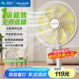 美菱（MeiLing）电风扇/落地扇/平面扇家用摇头直流变频电扇一级能效/纯铜电机多叶大风量台立地三用MPF-DL17456