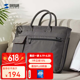 SANWA SUPPLY电脑包手提 大容量笔记本包 单肩包 商务公文包 休闲挎包男女通勤 灰色 15.6英寸